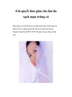 4 bí quyết đơn giản cho làn da sạch mụn trứng cá ppt