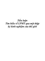 Tìm hiểu về LPMT qua một thập kỷ kinh nghiệm của thế giới ppt