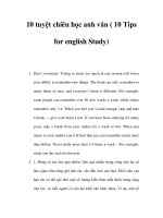 10 tuyệt chiêu học anh văn ( 10 Tips for english Study) ppt