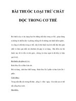BÀI THUỐC LOẠI TRỪ CHẤT ĐỘC TRONG CƠ THỂ ppt