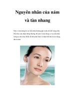 Nguyên nhân của nám và tàn nhang ppt
