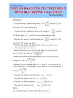 một số dạng tìm cự trị trong hình học không gian oxyz