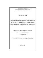 Đánh giá hiệu quả sử dụng đất nông nghiệp và đề xuất một số mô hình sản xuất theo hướng nông nghiệp sinh thái ở thành phố thái nguyên