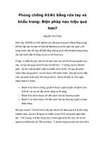 Phòng chống H1N1 bằng rửa tay và khẩu trang: Biện pháp nào hiệu quả hơn? ppt