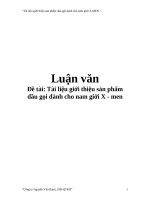 Đề tài: Tài liệu giới thiệu sản phẩm dầu gọi dành cho nam giới X - men doc