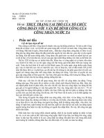 THỰC TRẠNG VAI TRÒ CỦA TỔ CHỨC CÔNG ĐOÀN VỚI VẤN ĐỀ ĐÌNH CÔNG CỦA CÔNG NHÂN NƯỚC TA docx