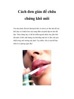 Cách đơn giản để chữa chứng khô môi pptx