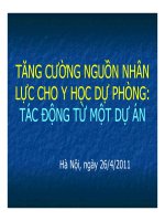 TĂNG CƯỜNG NGUỒN NHÂN LỰC CHO Y HỌC DỰ PHÒNG: TÁC ĐỘNG TỪ MỘT DỰ ÁN pot