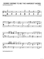 Bản nhạc Sorry seem to be the hardest word ppsx