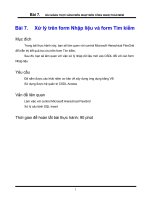 Bài 7. Xử lý trên form Nhập liệu và form Tìm kiếm ppt