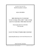 Biện pháp quản lý giáo dục “luật cán bộ, công chức” cho cán bộ quản lý giáo dục tỉnh thái nguyên