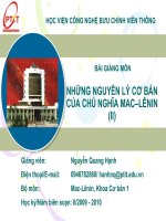 Bài giảng: Những nguyện lý cơ bản của chủ nghĩa Mac - Lênin (II) ppsx