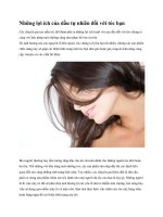 Những lợi ích của dầu tự nhiên đối với tóc bạn doc