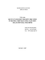 Quản lý giáo dục đạo đức học sinh ở trường trung học phổ thông bán công Nam Tiền Hải, huyện Tiền Hải tỉnh Thái Bình
