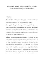 SO SÁNH HIỆU QUẢ DÁN KEO CYANOACRYLATE VỚI GHÉP MÀNG ỐI TRÊN GIÁC MẠC CÓ LỖ pptx