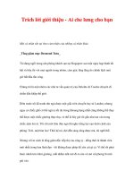 Ai che lưng cho bạn - Trích lời giới thiệu - Ai che lưng cho bạn doc