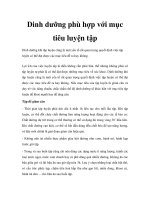 Dinh dưỡng phù hợp với mục tiêu luyện tập pptx