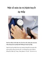 Một số món ăn trị bệnh huyết áp thấp ppt