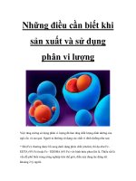 Những điều cần biết khi sản xuất và sử dụng phân vi lượng doc