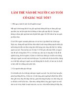 LÀM THẾ NÀO ÐỂ NGƯỜI CAO TUỔI CÓ GIẤC NGỦ TỐT? pdf