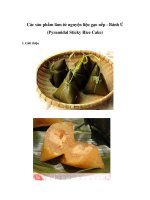 Các sản phẩm làm từ nguyện liệu gạo nếp - Bánh Ú ppt