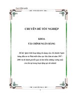 Chuyên đề Quá trình hoạt động tín dụng của chi nhánh ngân hàng đầu tư và phát triển khu vực Gia Lâm từ năm 1997 2001 từ đó đánh giá kết quả và tìm kiếm những vướng mắc còn tồn tại trong hoạt động tại chi nhánh