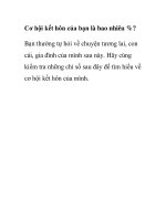 Cơ hội kết hôn của bạn là bao nhiêu %? Bạn thường tự hỏi về chuyện tương pot