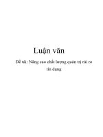 Đề tài: Nâng cao chất lượng quản trị rủi ro tín dụng pot