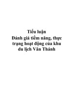 Báo cáo thực tập ” đánh giá tiềm năng, thực trạng hoạt động của khu du lịch Văn Thánh” potx