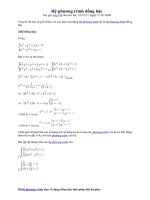 Hệ phương trình đồng bậc