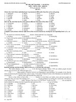 Đề thi thử đại học cao đẳng môn tiếng anh - đề số 1 pptx