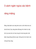 3 cách ngăn ngừa các bệnh răng miệng pptx