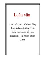 Đề tài Phát triển hoạt động thanh toán quốc tế tại ngân hàng thương mại cổ phần hàng hải MaritimeBank chi nhánh Thanh Xuân