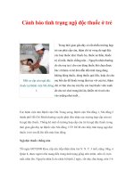 Cảnh báo tình trạng ngộ độc thuốc ở trẻ pps