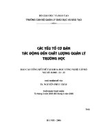 các yếu tố tác động đến chất lượng quản lý trường học