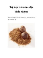 Trị mụn với nhục đậu khấu và sữa pps