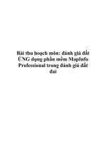 Bài thu hoạch môn: Đánh giá đất ỨNG dụng phần mềm MapInfo Professional trong đánh giá đất đai doc
