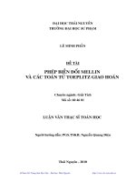 PHÉP BIẾN đổi MELLIN và các TOÁN tử TOEPLITZ GIAO HOÁN