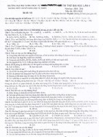 Đề thi thử đại học môn Hóa học trường chuyên ĐHKHTN Hà Nội 2011 lần 4 pps
