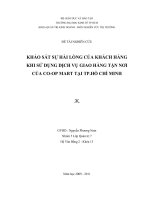 Khảo sát sự hài lòng của khách hàng khi sử dụng dịch vụ giao hàng tận nơi của Co.op Mart tại thành phố Hồ Chí Minh