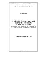 Sự biến đổi văn hóa làng nghề ở châu thổ sông hồng từ năm 1986 đến nay