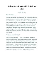 Những câu hỏi và trả lời về dịch gia cầm pptx