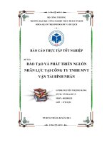 Đào tạo và phát triển nguồn nhân lực tại công ty TNHH một thành viên vận tải Bình Nhân