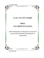 Chuyên đề Giải pháp nâng cao chất lượng cho vay trung và dài hạn tại chi nhánh ngân hàng công thương khu vực Chương Dương
