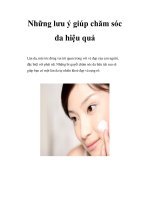 Những lưu ý giúp chăm sóc da hiệu quả docx