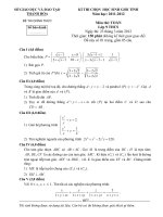 dề thi học sinh giỏi môn toán của tỉnh thanh hóa