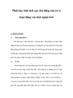 Phát huy tính tích cực chủ động của trẻ ở hoạt động vui chơi ngòai trời docx