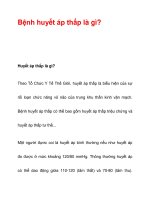 Bệnh huyết áp thấp là gì? potx