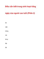 Điều cần biết trong sinh hoạt hằng ngày của người cao tuổi potx