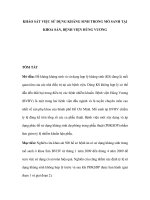 KHẢO SÁT VIỆC SỬ DỤNG KHÁNG SINH TRONG MỔ SANH docx